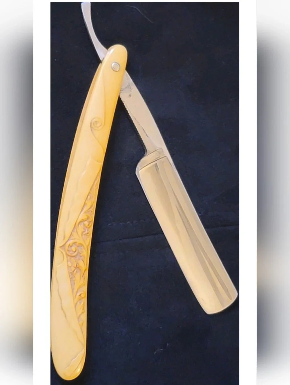Antique Geneva Cutlery New York Early 1900's Straight Razor Embossed